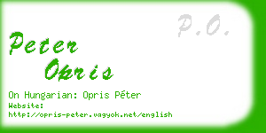 peter opris business card
